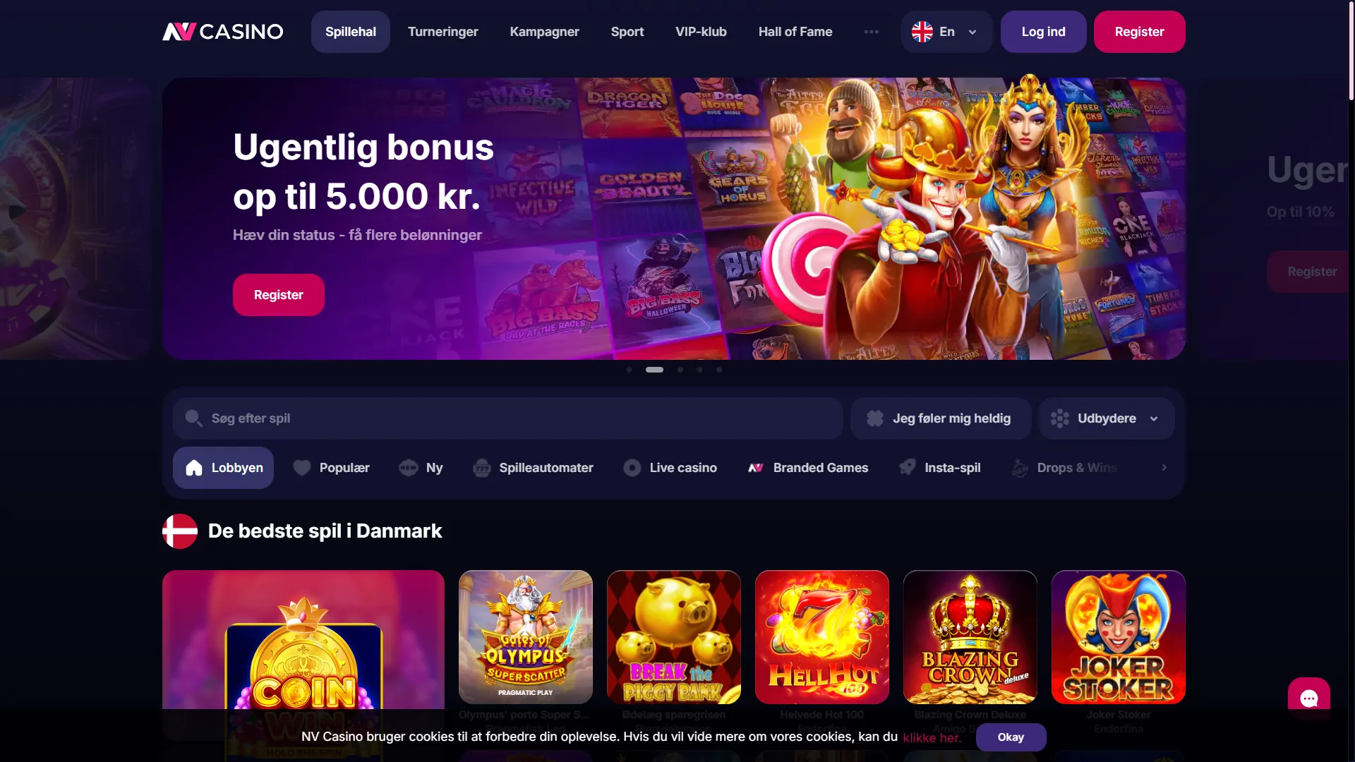 NV Casino hovedsiden